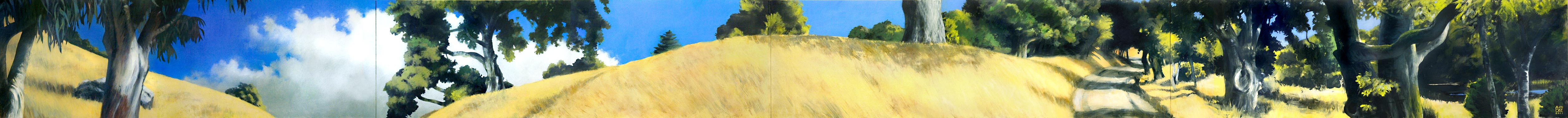 Mid-Peninsula, Late Summer
acrylic on panel, 2' x 28'
 2011 Alan May